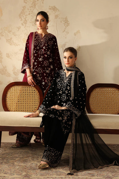Baroque Velvet Embroidered 3 Piece Unstitched