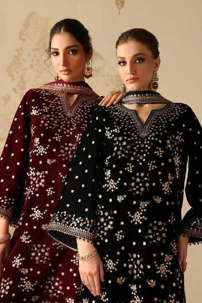 Baroque Velvet Embroidered 3 Piece Unstitched