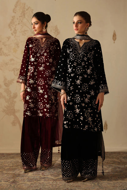Baroque Velvet Embroidered 3 Piece Unstitched