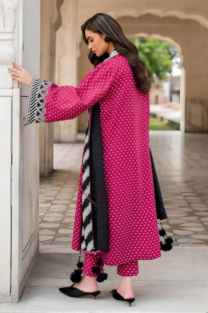 Baroque - 3PC Unstitched Printed Khaddar Shirt with Printed Khaddar Dupatta and Trouser