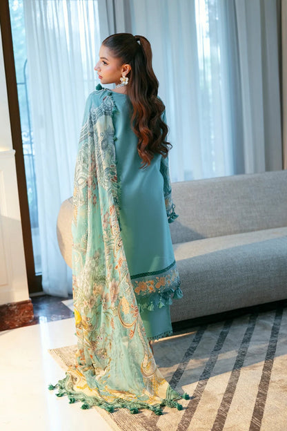 Jade - 3PC Unstitched Lawn Embroidered Shirt with Digital Printed Monark Dupatta and Trouser