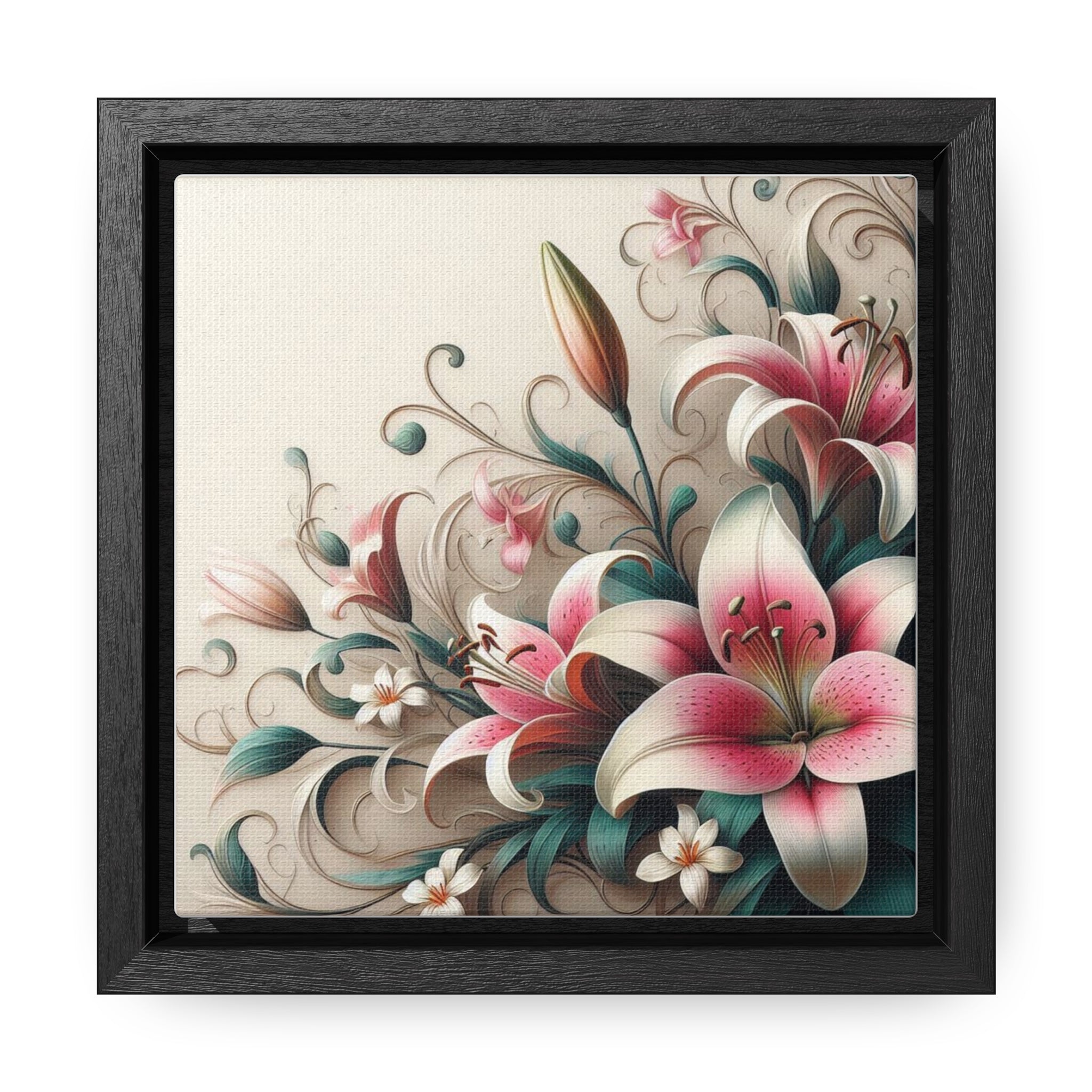 Lily Flower Gallery Canvas Wraps, Square Frame