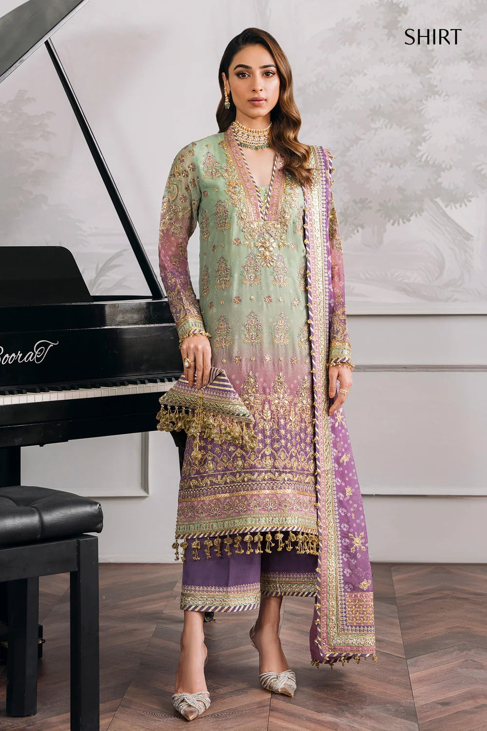 Baroque Luxury Chiffon Embroidered 3 Piece Unstitched