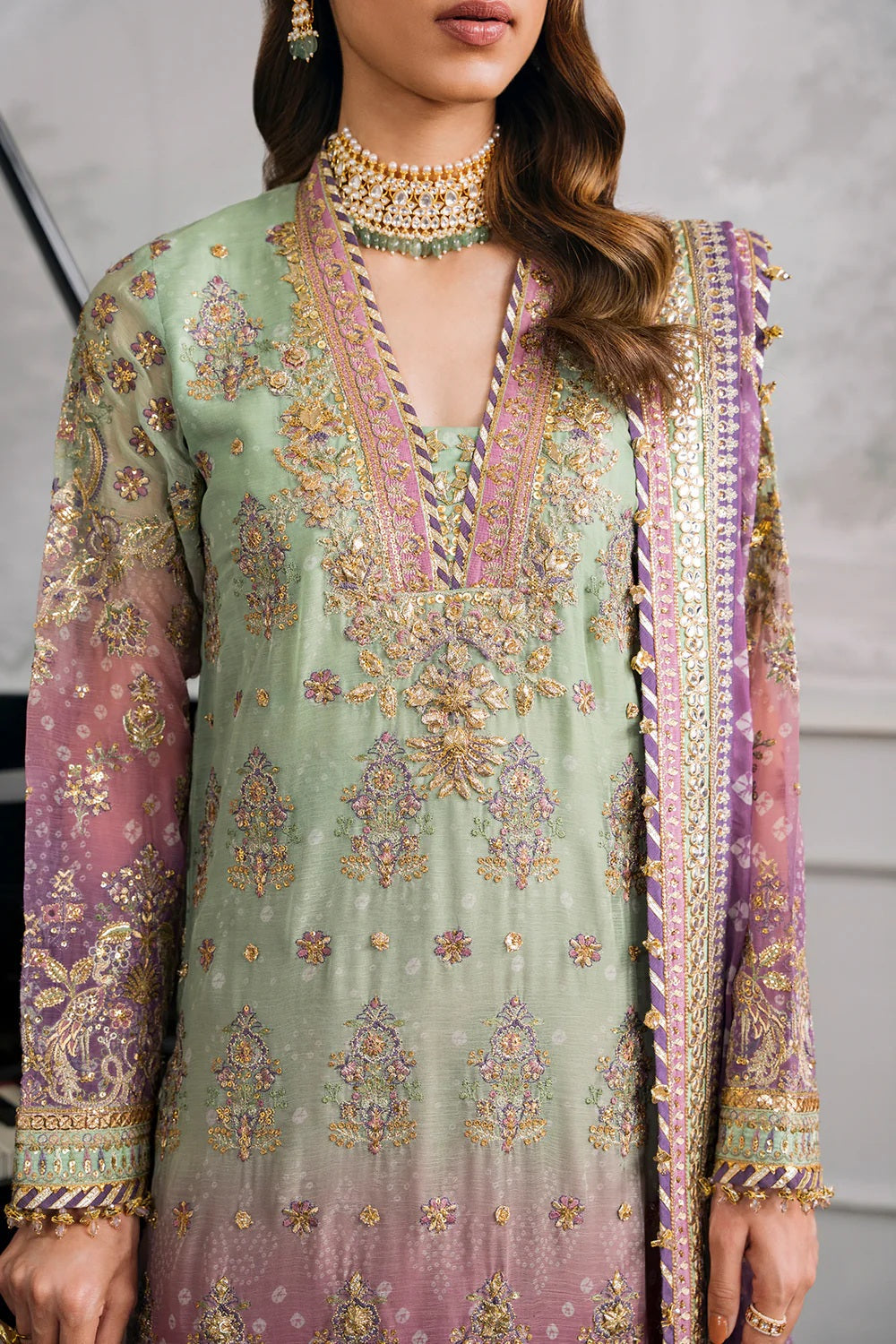 Baroque Luxury Chiffon Embroidered 3 Piece Unstitched