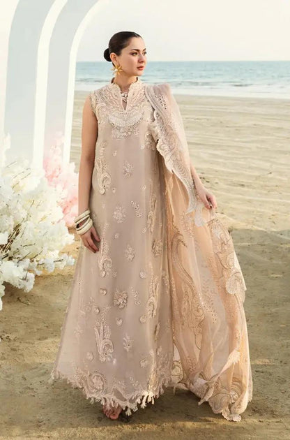 3PC Lawn Embroidered Shirt with Embroidered Slub Net Dupatta (Unstitched)