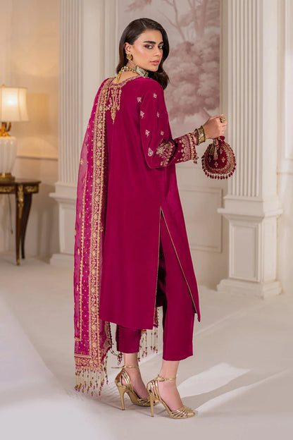 Baroque Luxury Velvet Embroidered Unstitched 3 Piece