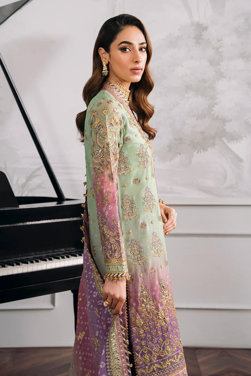 Baroque Luxury Chiffon Embroidered 3 Piece Unstitched