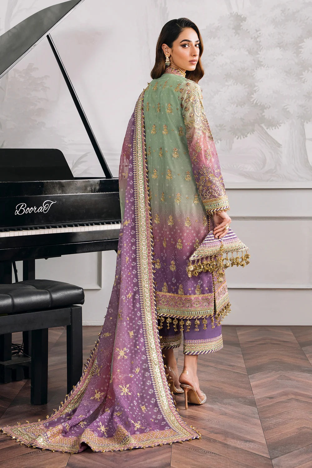 Baroque Luxury Chiffon Embroidered 3 Piece Unstitched