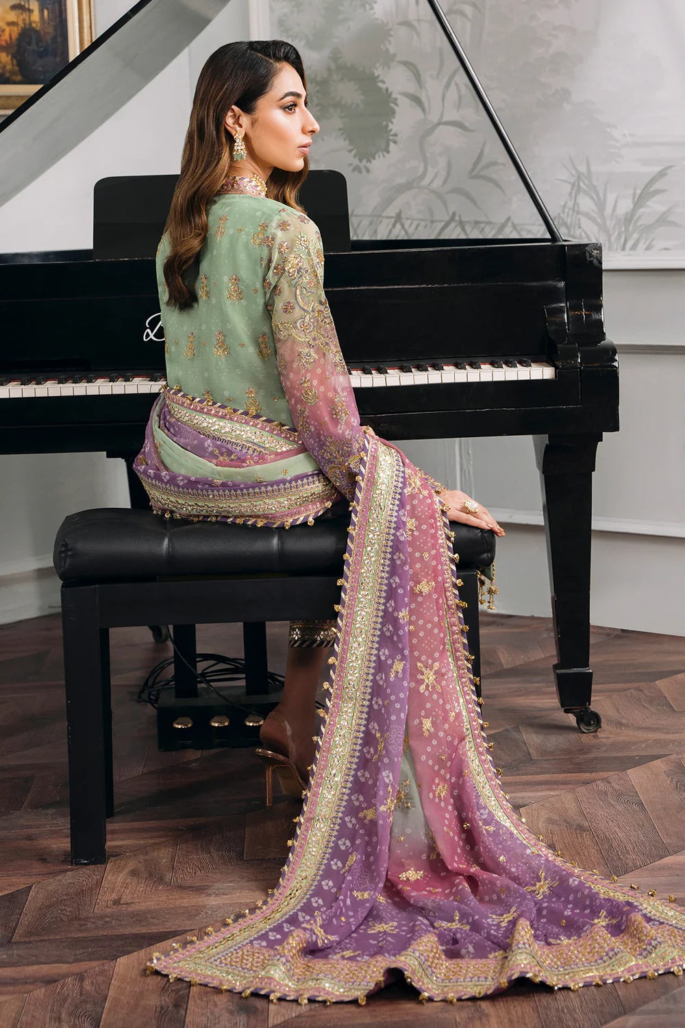 Baroque Luxury Chiffon Embroidered 3 Piece Unstitched