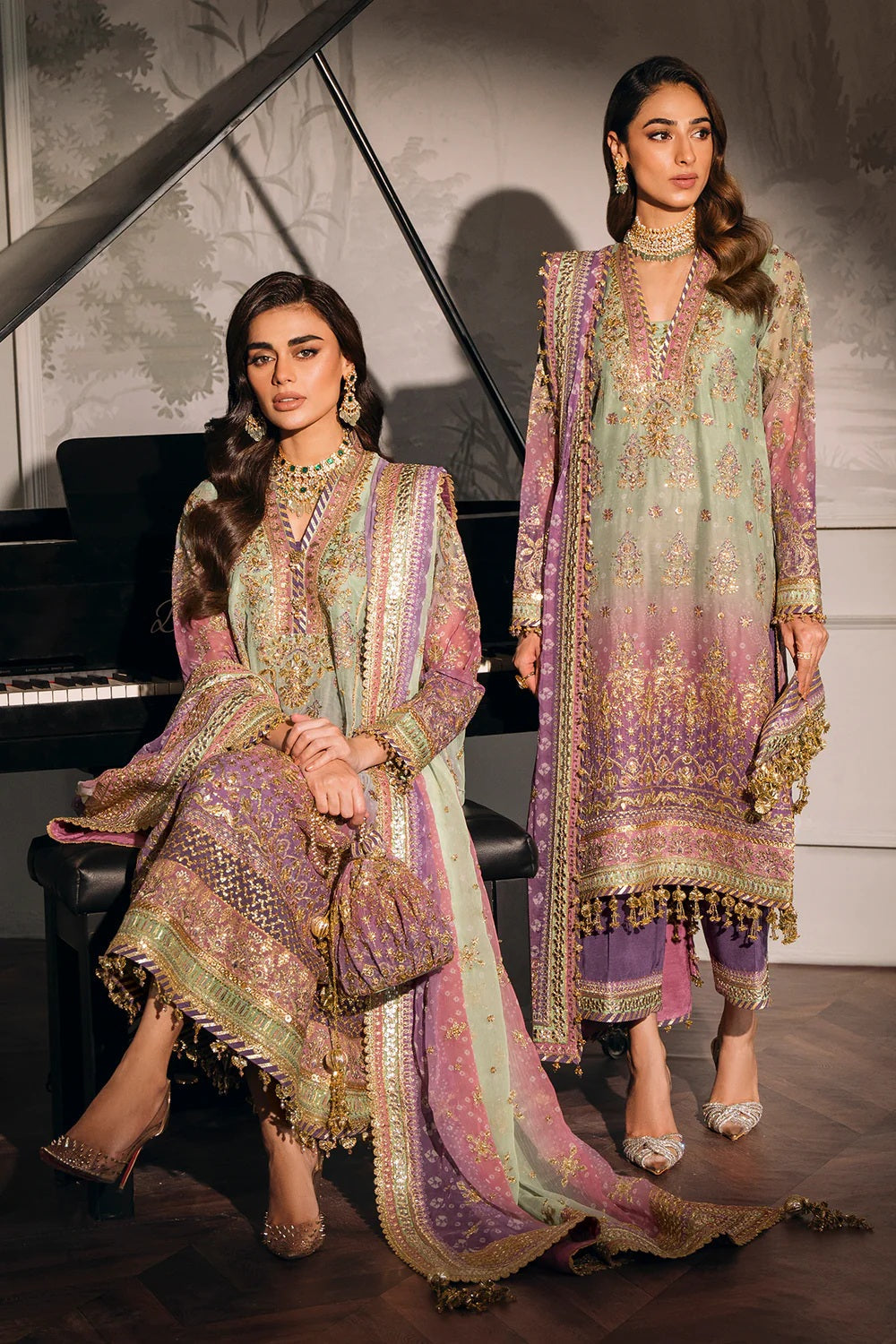 Baroque Luxury Chiffon Embroidered 3 Piece Unstitched
