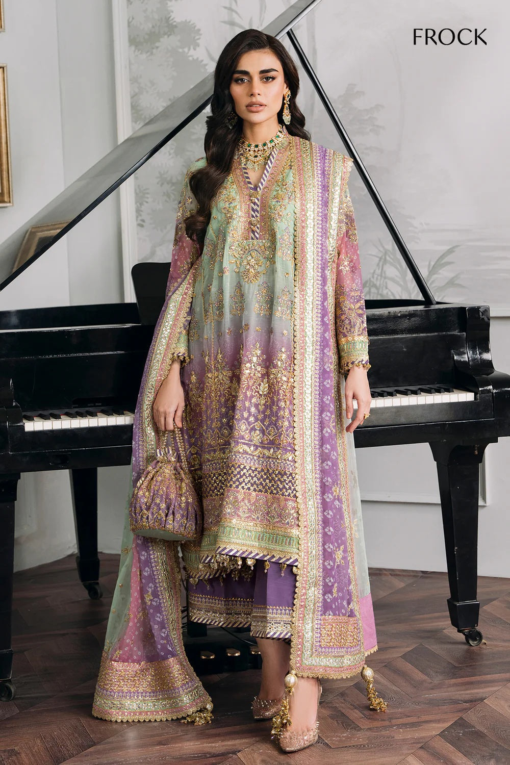 Baroque Luxury Chiffon Embroidered 3 Piece Unstitched