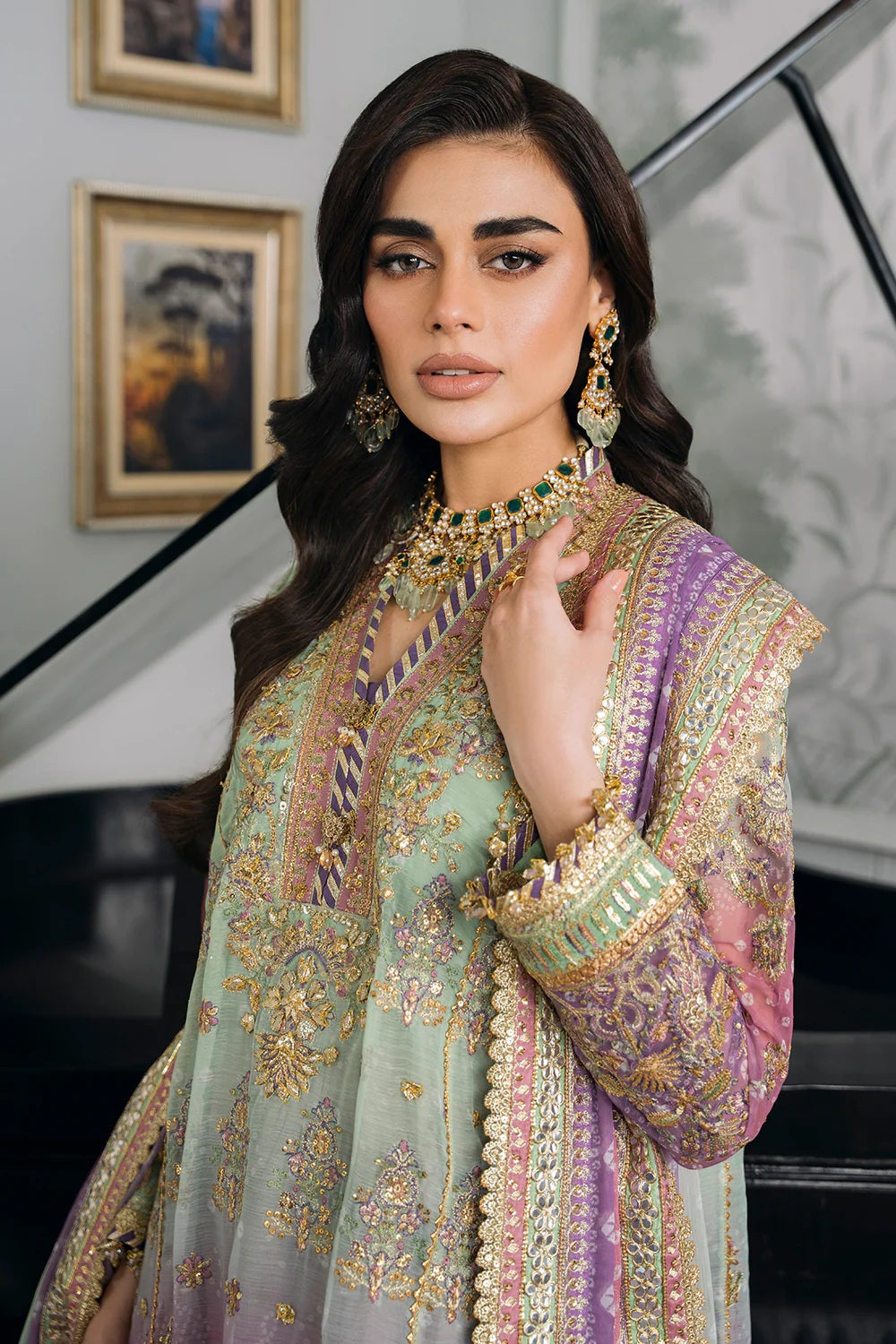 Baroque Luxury Chiffon Embroidered 3 Piece Unstitched