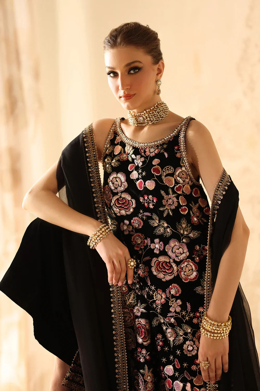 Baroque Luxury Embroidered Velvet Collection Unstitched Flora