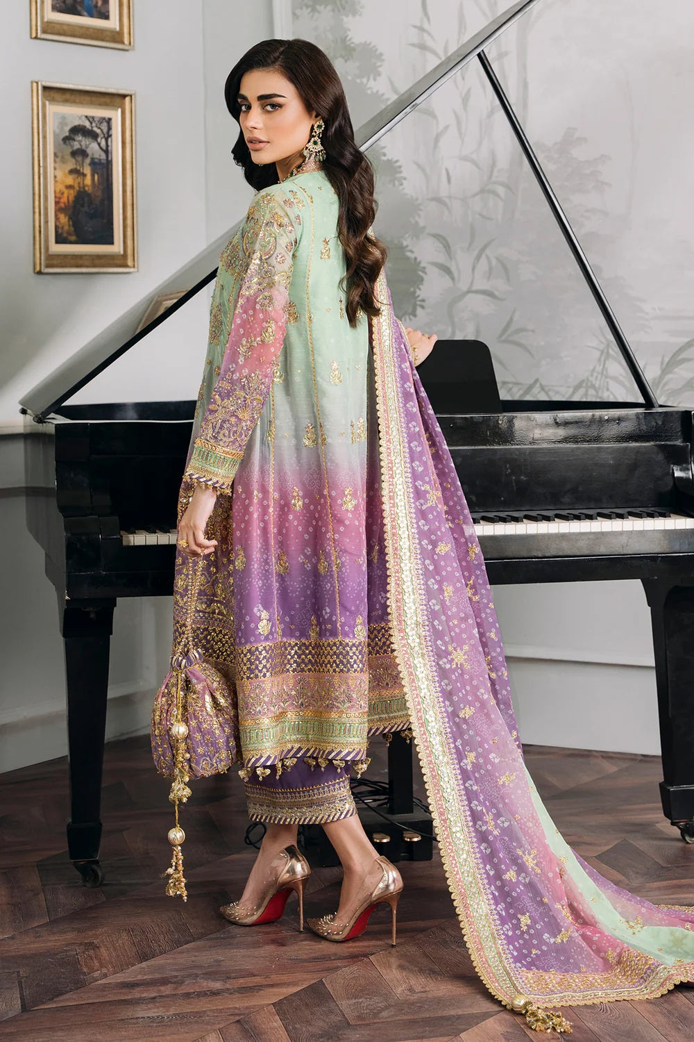 Baroque Luxury Chiffon Embroidered 3 Piece Unstitched
