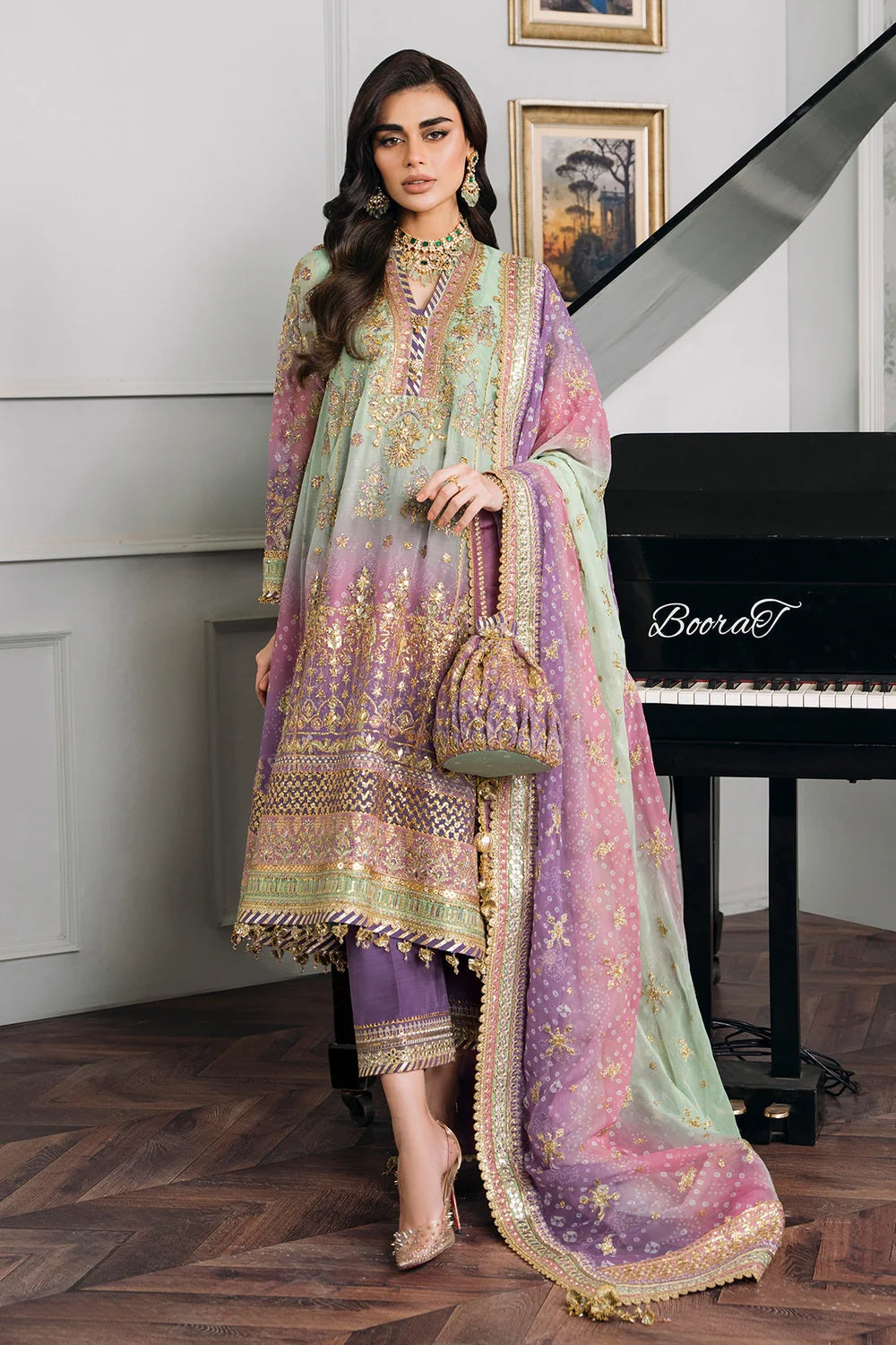 Baroque Luxury Chiffon Embroidered 3 Piece Unstitched