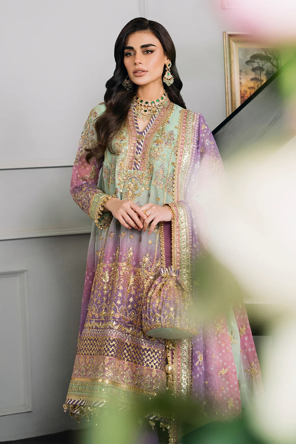 Baroque Luxury Chiffon Embroidered 3 Piece Unstitched