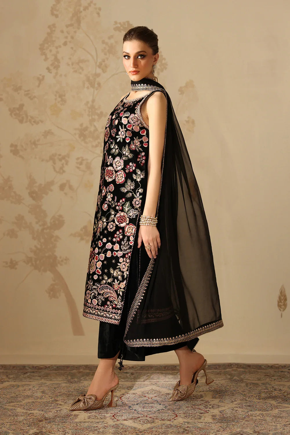 Baroque Luxury Embroidered Velvet Collection Unstitched Flora