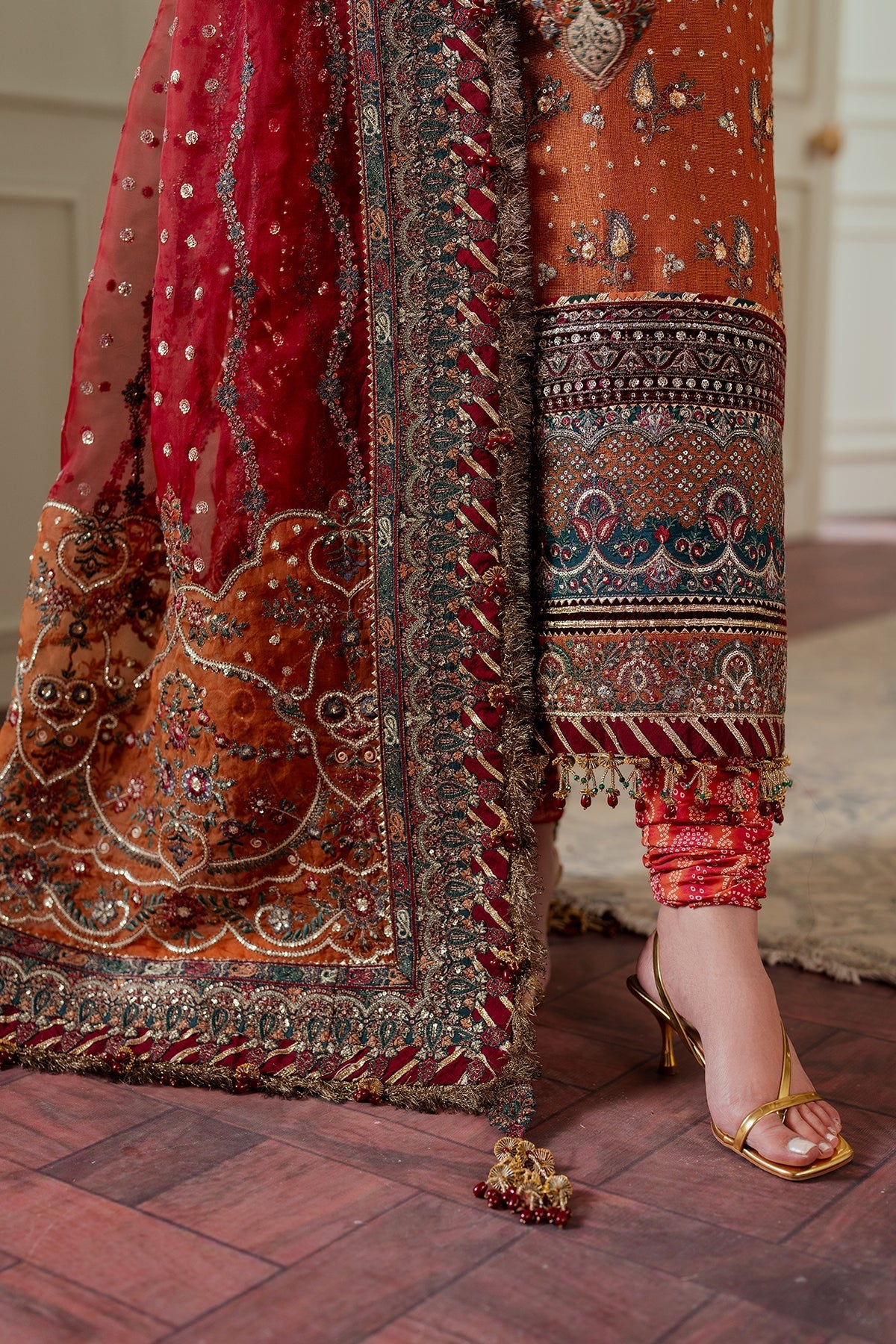 Baroque Luxury Chiffon Embroidered 3Pc Unstitched Suit