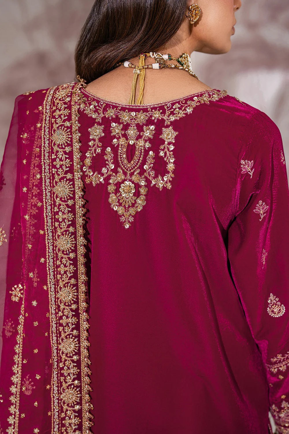 Baroque Luxury Velvet Embroidered Unstitched 3 Piece