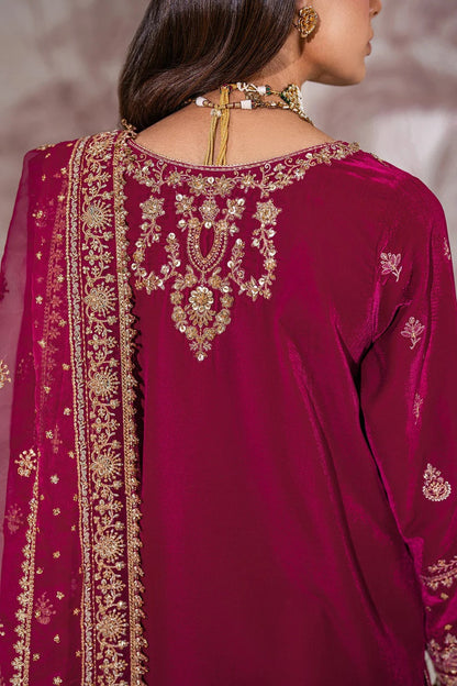 Baroque Luxury Velvet Embroidered Unstitched 3 Piece