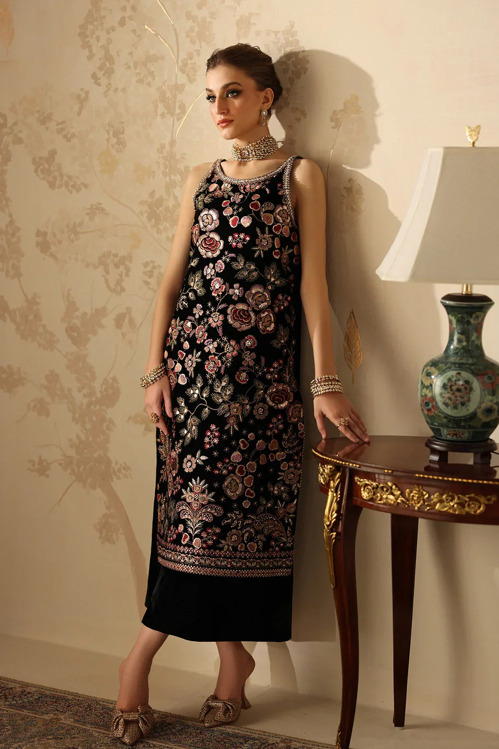 Baroque Luxury Embroidered Velvet Collection Unstitched Flora