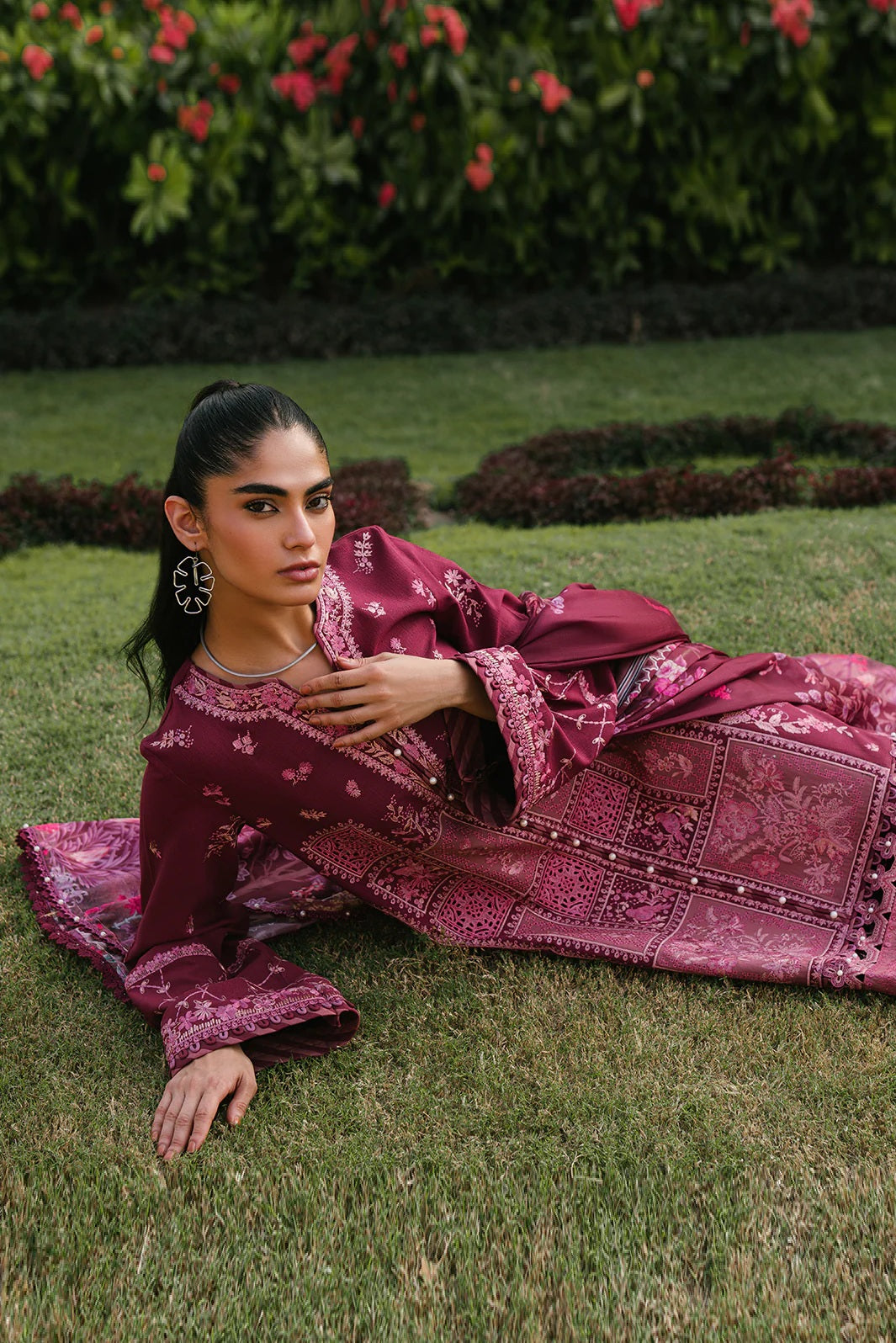 Bin B - Luxury Lawn Embroidered Unstitched 3 Piece