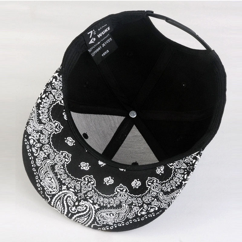 Cashew Flower Korean Hip-hop Hat Flat Brim Hat Fashion Print Baseball Cap