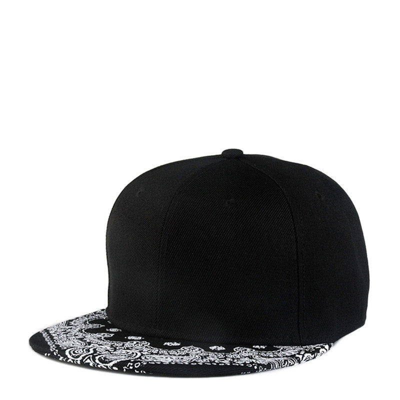 Cashew Flower Korean Hip-hop Hat Flat Brim Hat Fashion Print Baseball Cap