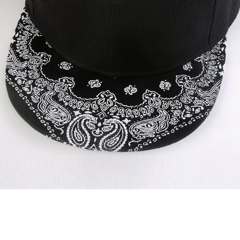 Cashew Flower Korean Hip-hop Hat Flat Brim Hat Fashion Print Baseball Cap