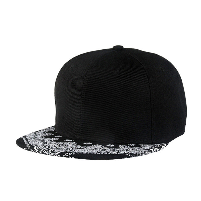 Cashew Flower Korean Hip-hop Hat Flat Brim Hat Fashion Print Baseball Cap