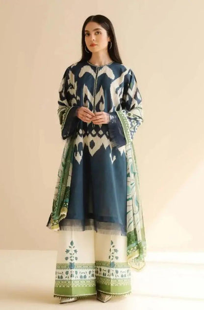 Coco by Zara Shah Jahan - 3PC Banadora Lawn Printed Shirt with Printed Voil Dupatta (Unstitched)