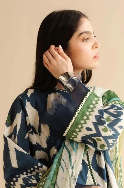 Coco by Zara Shah Jahan - 3PC Banadora Lawn Printed Shirt with Printed Voil Dupatta (Unstitched)