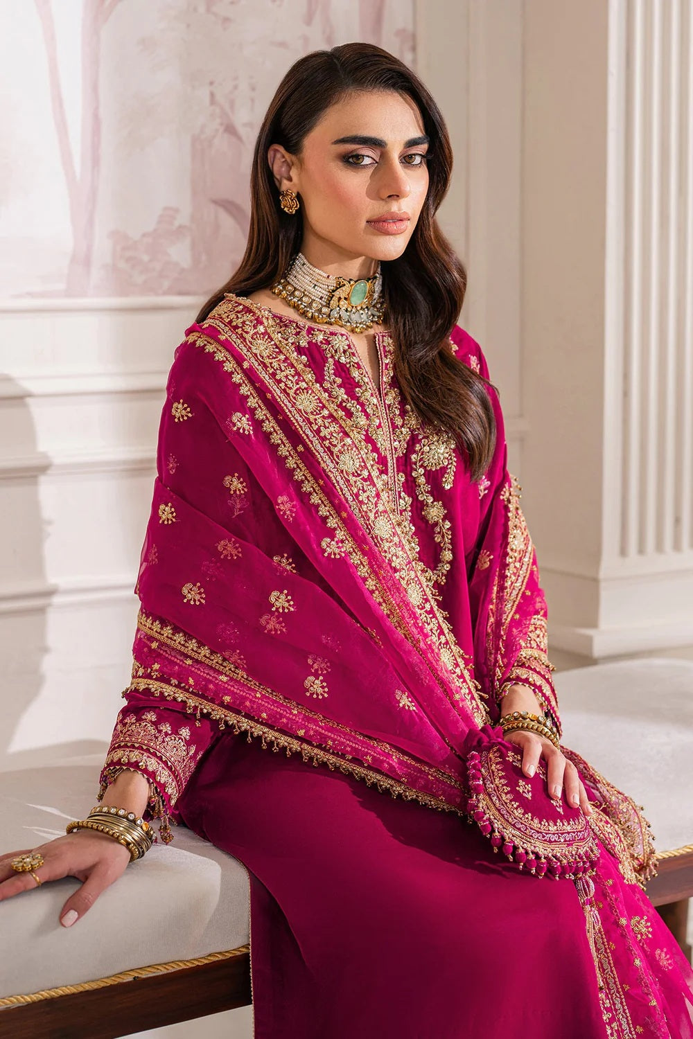 Baroque Luxury Velvet Embroidered Unstitched 3 Piece