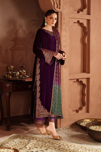 Iznik - Luxury Velvet Embroidered 3 Piece Unstitched