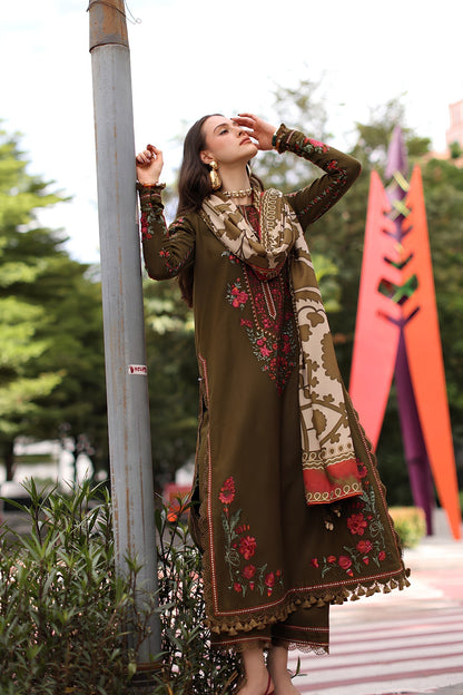 Charizma - 3PC Unstitched Dhanak Embroidered Shirt with Digital Printed Dupatta and Trouser