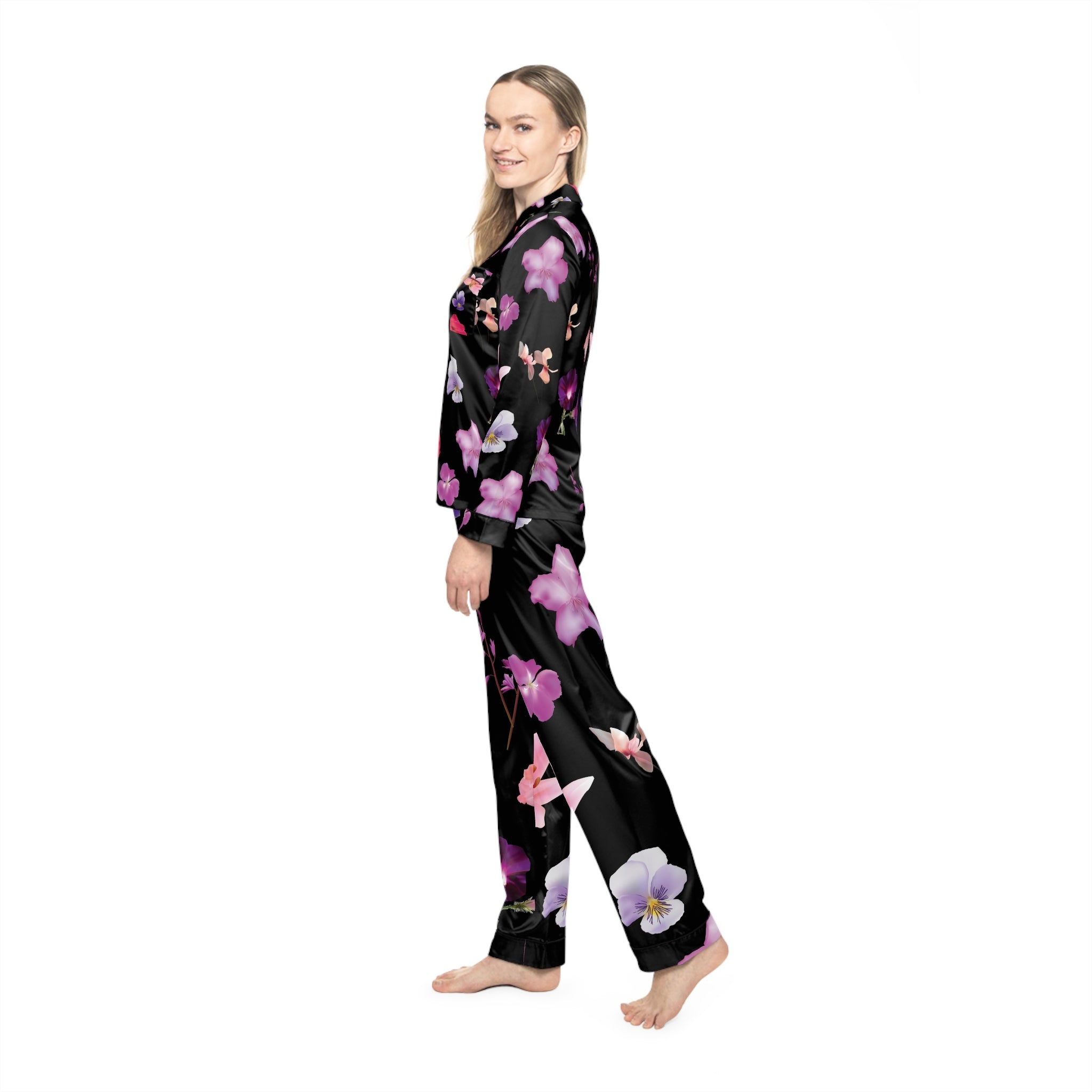 Women's Satin Pajamas (AOP)