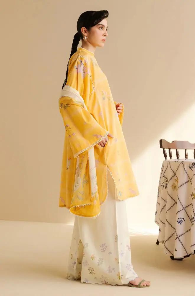 Coco by Zara Shah Jahan - 3PC Banadora Lawn Printed Shirt with Printed Voil Dupatta (Unstitched)