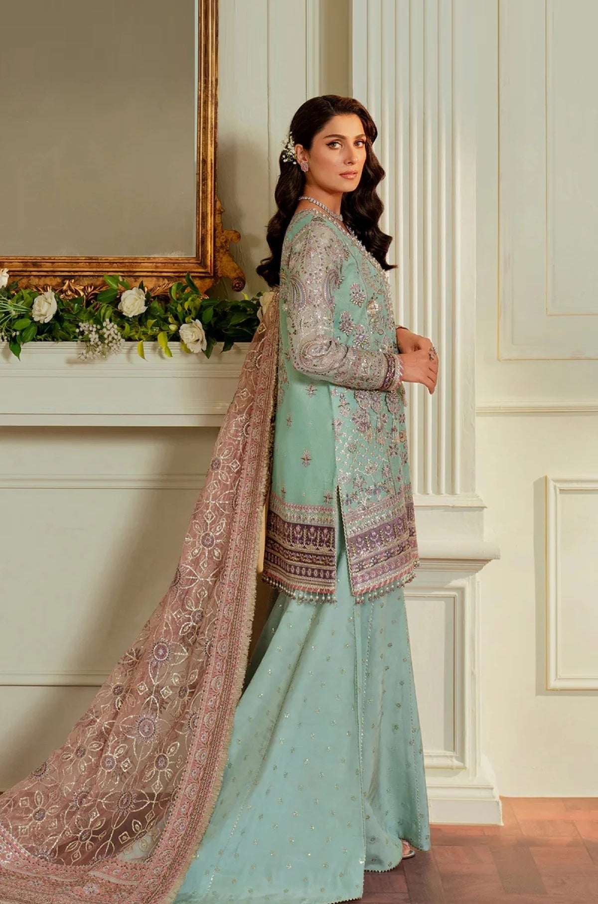 Baroque - BQU - Luxury Pure Chiffon Embroidered 3 Piece Unstitched