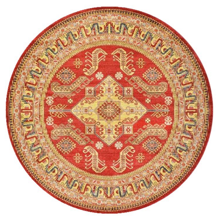 Circular washable rug yoga mat