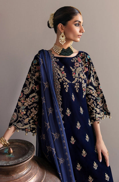 Emaan Adeel Makhmal Embroidered Velvet Unstitched 3Pc Suit FALAK