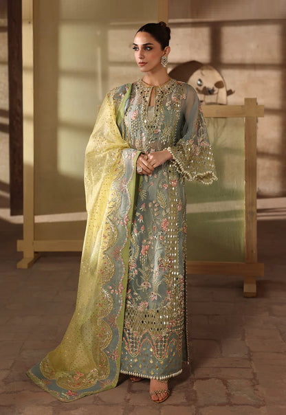 Crimson JHALAK Luxury Organza Embroidered 3Pc Unstitched Suit