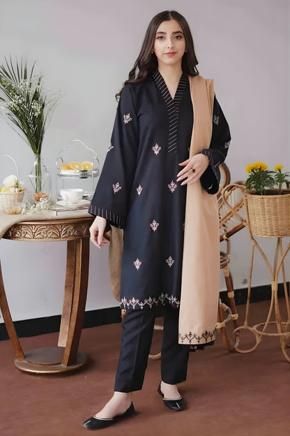 Aisling - 3PC Unstitched Dhanak Embroidered Shirt with Dhanak Dupatta and Trouser
