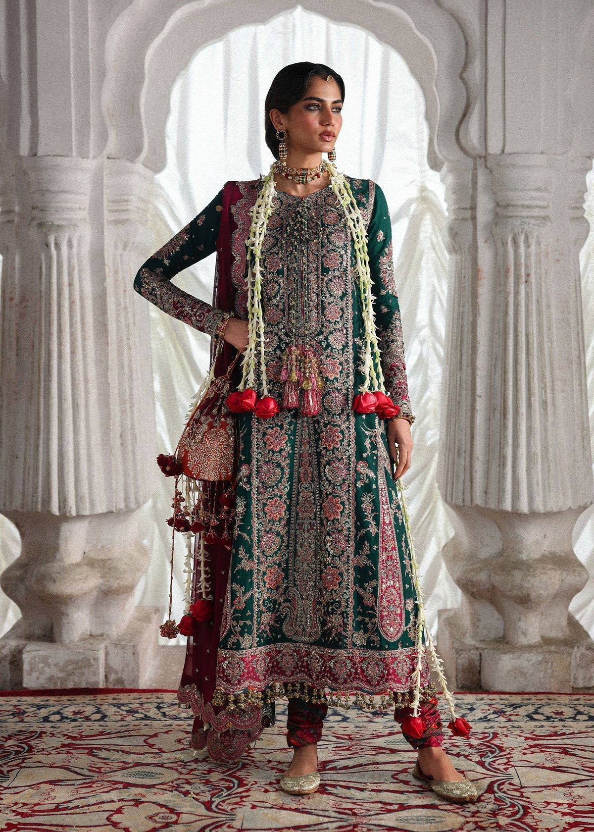 Hussain Rehar Luxury Raw Silk Embroidered 3Pc Unstitched Suit Morni