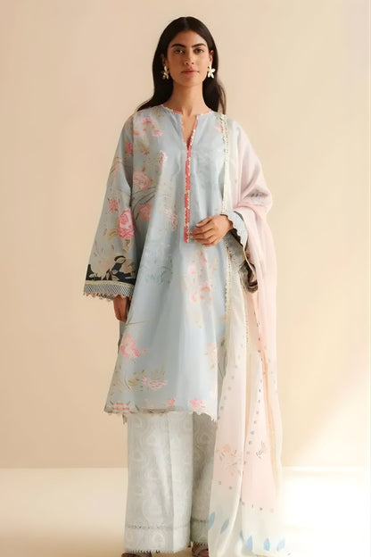 Coco by Zara Shah Jahan - 3PC Banadora Lawn Printed Shirt with Printed Voil Dupatta (Unstitched)