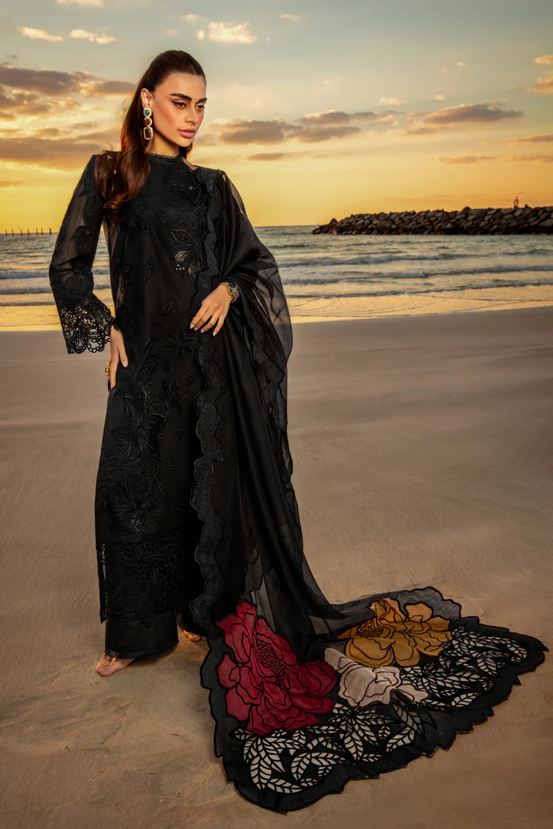 Rang Rasiya Premium Embroidered Lawn Unstitched 3Pc Suit RAMEEN
