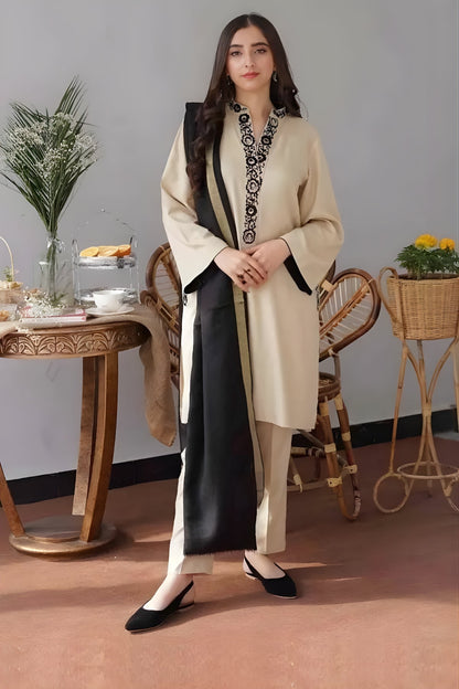 Aisling - 3PC Unstitched Dhanak Embroidered Shirt with Dhanak Dupatta and Trouser