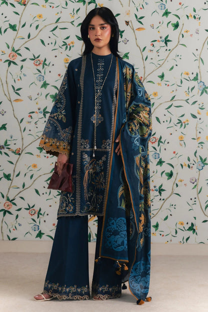 Sapphire - 3PC Unstitched Lawn Embroidered Shirt with Monar Digital Printed Dupatta and Trouser