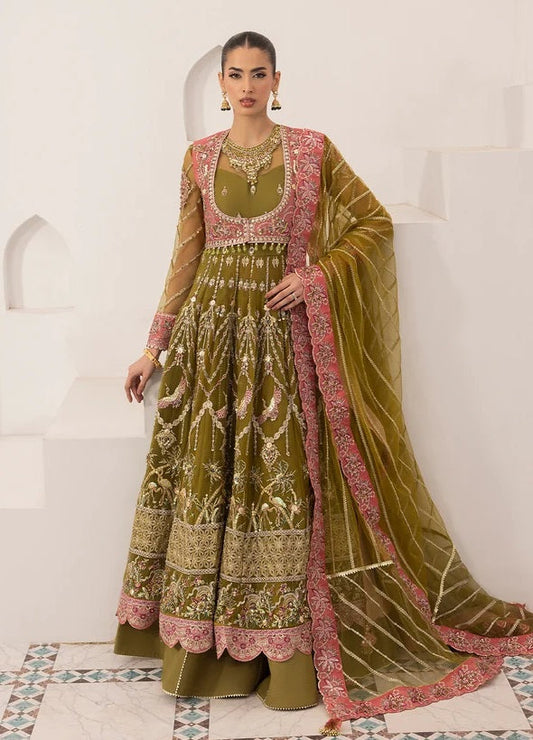 Mirha Imran Hennay Luxury Net Embroidered 3Pc Unstitched Suit
