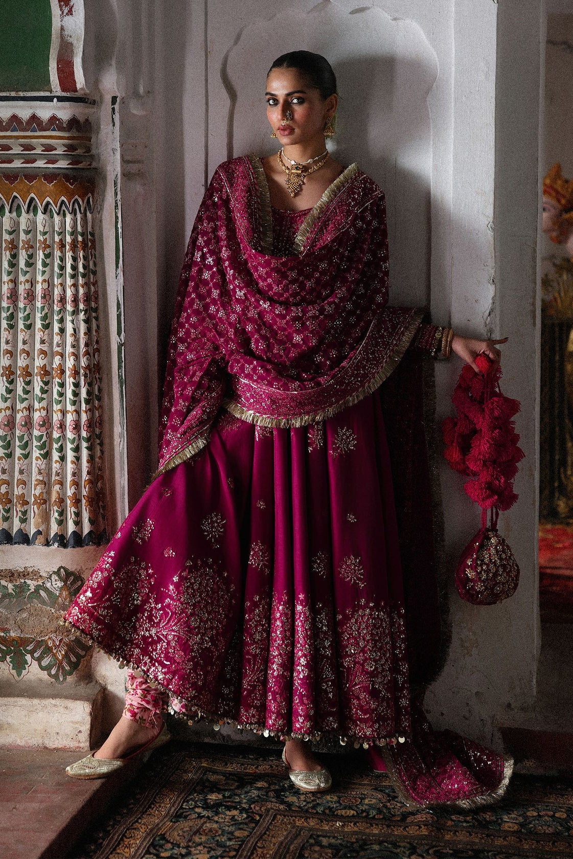 Hussain Rehar - Luxury Raw Silk Embroidered 3 Piece Unstitched - Gulpanra
