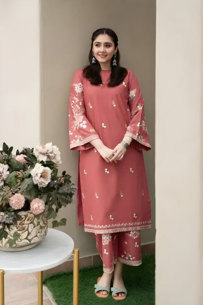 Urge - 2PC Unstitched Lawn Embroidered Shirt with Lawn Trousers